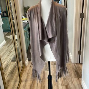 New with tags suede knit open jacket taupe color